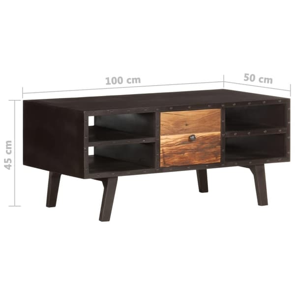 vidaXL Soffbord 100x50x45 cm massivt återvunnet trä