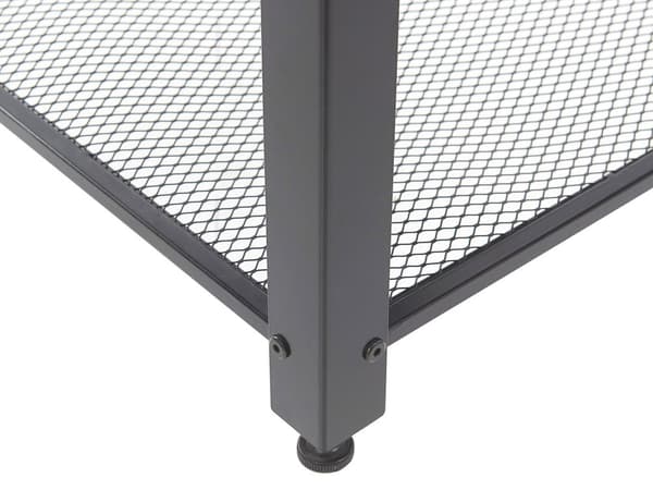 Side End Bord Mørk Træ Bordplade Metal Sort Stel Industrihylde Firkantet 45 cm