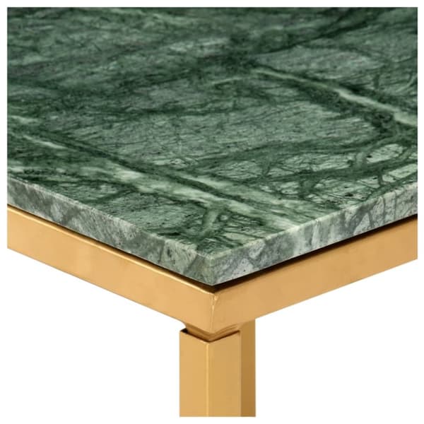 vidaXL Sohvapöytä vihreä 60x60x35 cm aito kivi marmorikuviolla