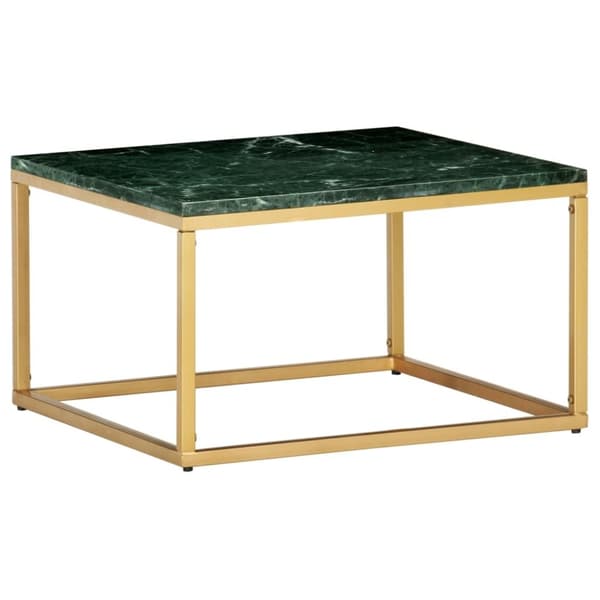 vidaXL Sohvapöytä vihreä 60x60x35 cm aito kivi marmorikuviolla