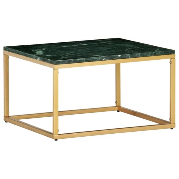 vidaXL Sohvapöytä vihreä 60x60x35 cm aito kivi marmorikuviolla