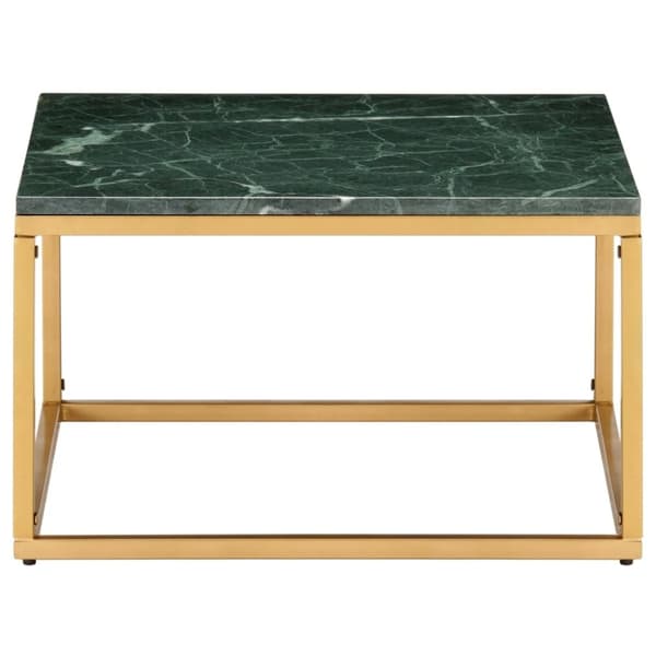 vidaXL Sohvapöytä vihreä 60x60x35 cm aito kivi marmorikuviolla
