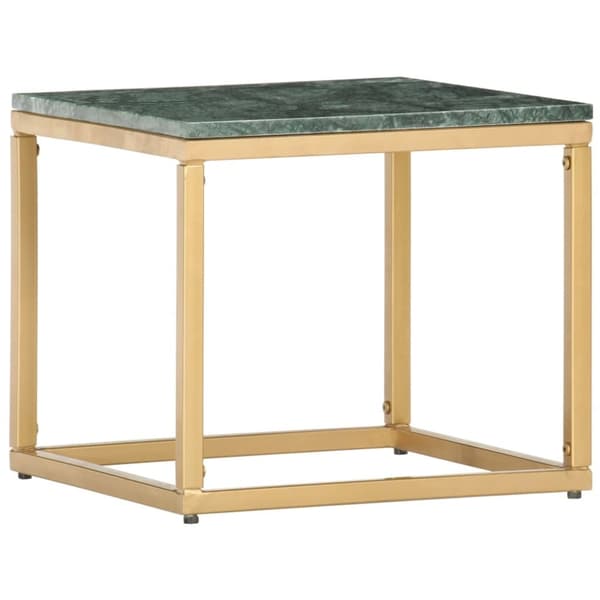 vidaXL sofabord 40x40x35 cm ægte sten med marmortekstur grøn