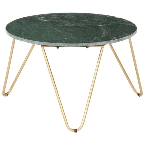 vidaXL sofabord ægte sten med marmortekstur 65x65x42 cm grøn