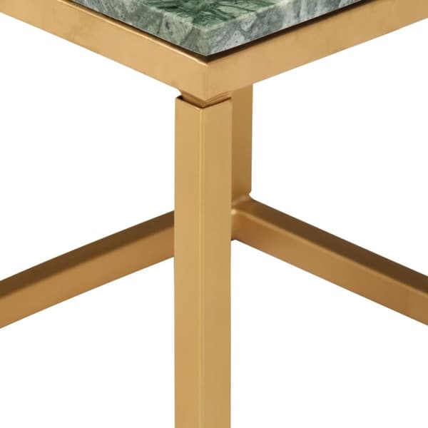 vidaXL Soffbord grön 40x40x35 cm äkta sten med marmorstruktur
