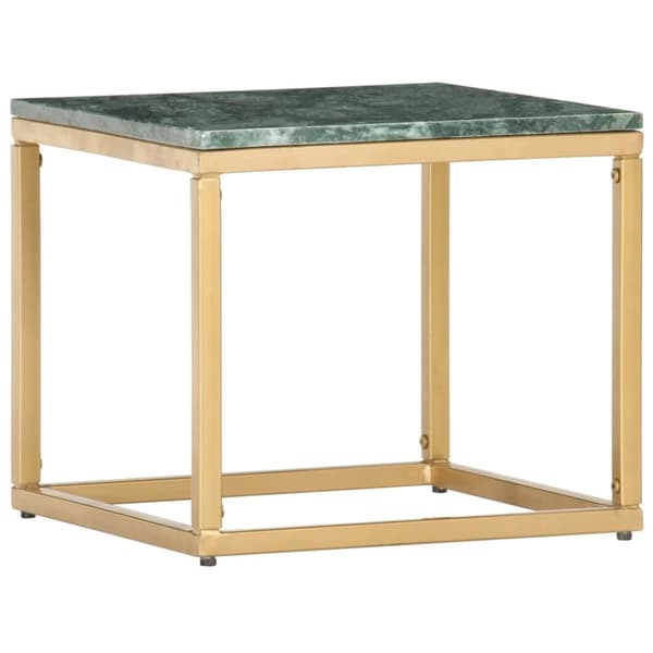 vidaXL Soffbord grön 40x40x35 cm äkta sten med marmorstruktur