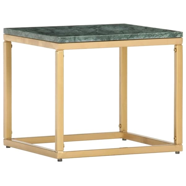 vidaXL Soffbord grön 40x40x35 cm äkta sten med marmorstruktur