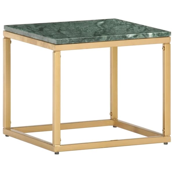 vidaXL Soffbord grön 40x40x35 cm äkta sten med marmorstruktur