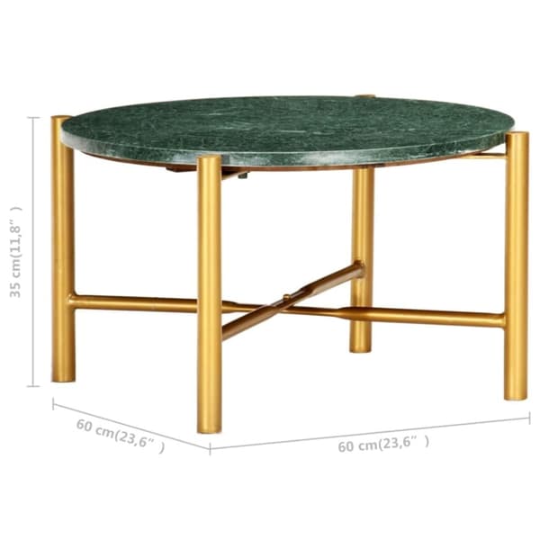 vidaXL Sofabord grønn 60x60x35 cm ekte stein med marmorstruktur change2