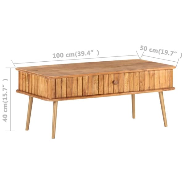 vidaXL sofabord 100x50x40 cm massivt akacietræ