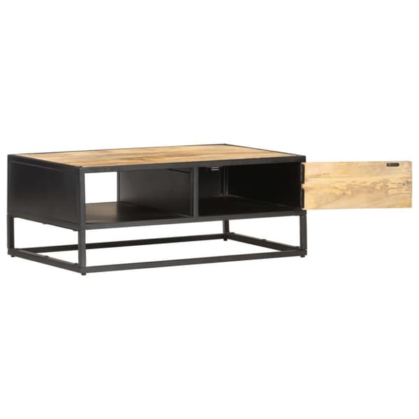 vidaXL sofabord med udskåret låge 90x55x36 cm ru mangotræ