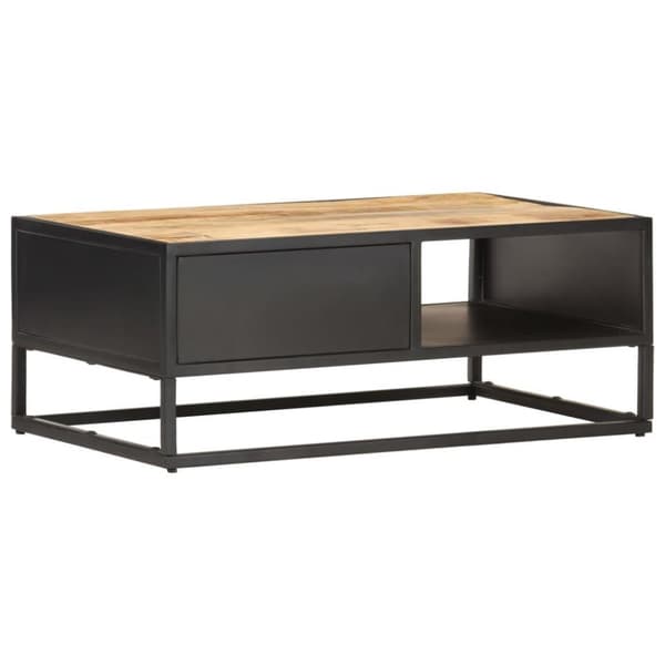 vidaXL sofabord med udskåret låge 90x55x36 cm ru mangotræ