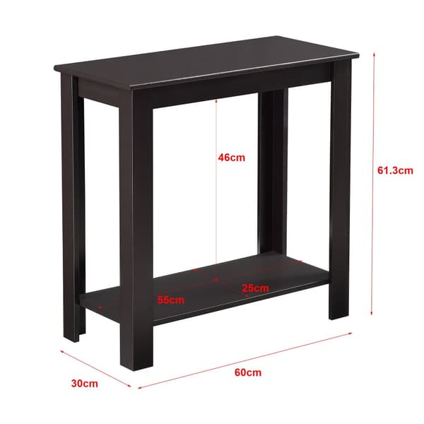 [en.casa]® Soffbord Chur-avlastningsbord-sidobord-sideboard-sängbord-med hylla-61,3x60x30cm-MDF-kaffefärgad