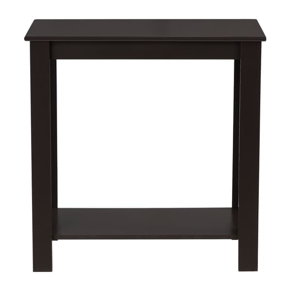 [en.casa]® Soffbord Chur-avlastningsbord-sidobord-sideboard-sängbord-med hylla-61,3x60x30cm-MDF-kaffefärgad