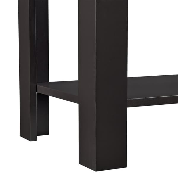[en.casa]® Soffbord Chur-avlastningsbord-sidobord-sideboard-sängbord-med hylla-61,3x60x30cm-MDF-kaffefärgad