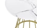 Miniatyrbillede 4 af 6: Sofabord Hvidt med guld MDF-jern ⌀ 50 cm Marmoreffekt Top Metalbund Åbent stel Glamourstil