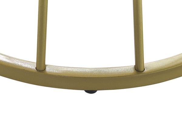 Sofabord Hvidt med guld MDF-jern ⌀ 50 cm Marmoreffekt Top Metalbund Åbent stel Glamourstil