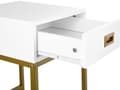 Miniatyrbild 6 av 7: Sidobord Vit med Guld Metallunderrede Förvaringslåda Nattduksbord Glamour
