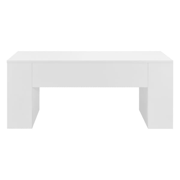 [en.casa] Soffbord Vellinge med förvaring-42x100x60cm-melaminbelagd spånskiva-vit-högglans