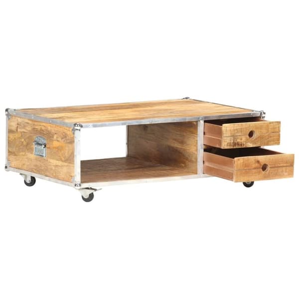 vidaXL Soffbord 89x59x33 cm massivt grovt mangoträ