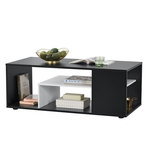 [en.casa] Soffbord Osby-41x110x50cm-melaminbelagd spånskiva-svart-vit