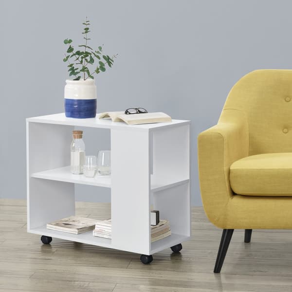 [en.casa] Soffbord Älvdalen med hjul-60x70x35cm-melaminbelagd spånskiva-vit