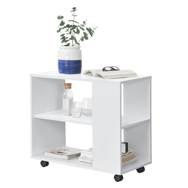 [en.casa] Soffbord Älvdalen med hjul-60x70x35cm-melaminbelagd spånskiva-vit