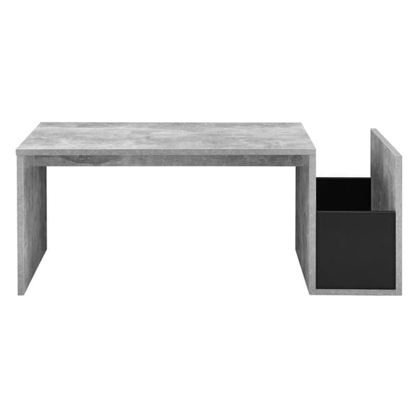 [en.casa] Soffbord Bollnäs med förvaring-90x45x35cm-melaminbelagd spånskiva-grå-betongkänsla-svart
