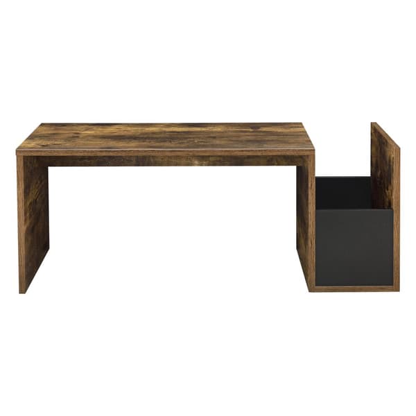 [en.casa] Soffbord Bollnäs med förvaring-90x45x35cm-melaminbelagd spånskiva-ekfärg-svart
