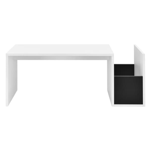 [en.casa] Soffbord Bollnäs med förvaring-90x45x35cm-melaminbelagd spånskiva-vit-svart