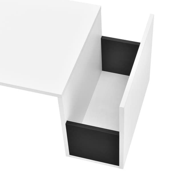 [en.casa] Soffbord Bollnäs med förvaring-90x45x35cm-melaminbelagd spånskiva-vit-svart
