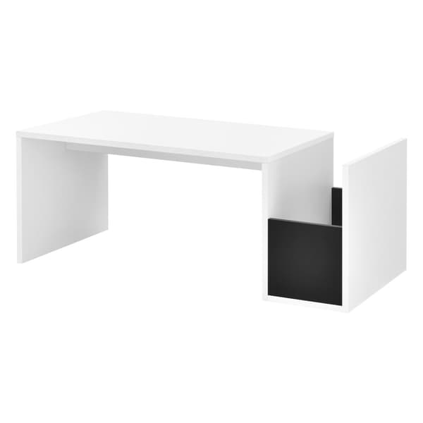 [en.casa] Soffbord Bollnäs med förvaring-90x45x35cm-melaminbelagd spånskiva-vit-svart
