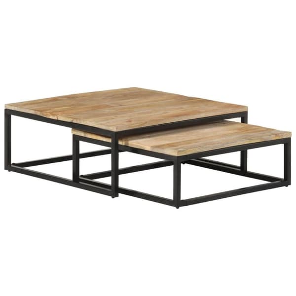 vidaXL Satsbord 2 st massivt mangoträ