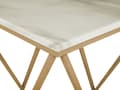 Miniatyrbild 6 av 8: Sidobord Beige Bordsskiva Guld Metallram 50 x 50 cm Marmoreffekt Glam Design