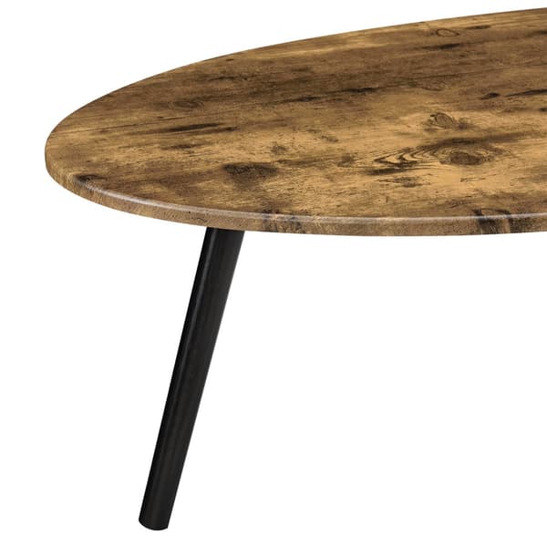 [en.casa]® Soffbord Viborg-109,5x59,5x39,5cm-solitt trä-MDF-PVC-beläggning-svart-mörk träimitation