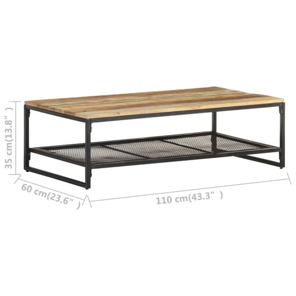 vidaXL sofabord 110x60x35 cm massivt genbrugstræ