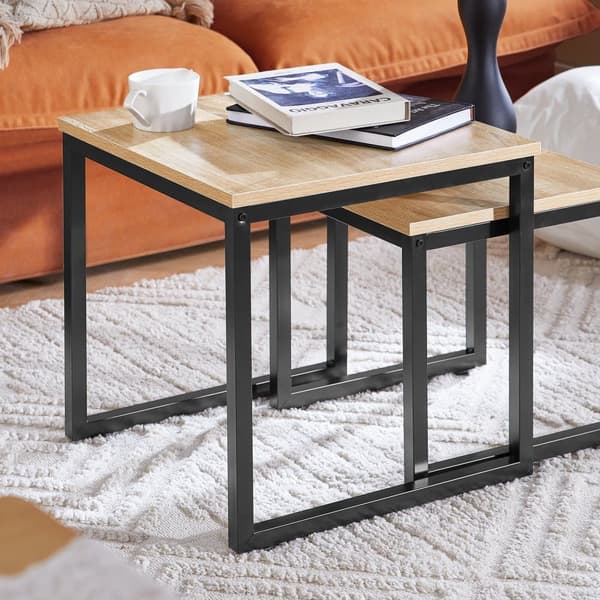 SoBuy, 2 redeborde | Sofabord | Sofabord sort, FBT42-N