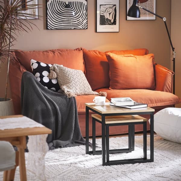 SoBuy, 2 redeborde | Sofabord | Sofabord sort, FBT42-N