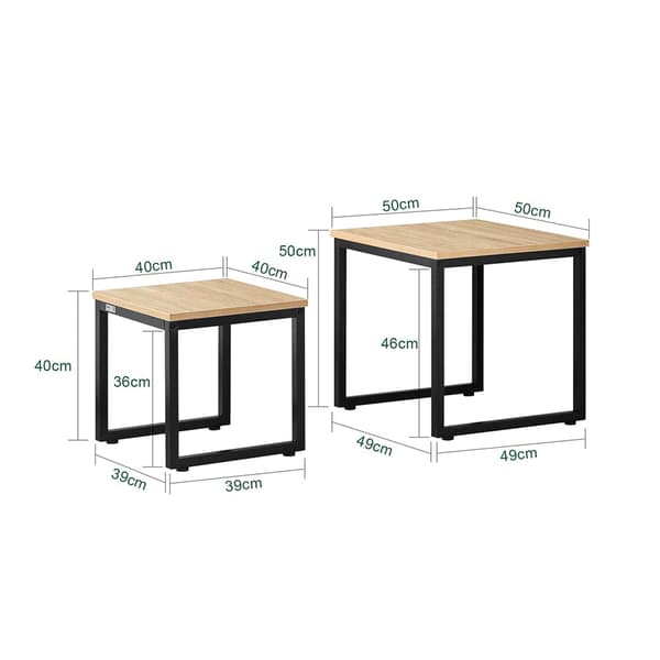SoBuy, 2 redeborde | Sofabord | Sofabord sort, FBT42-N