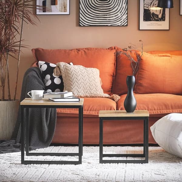SoBuy, Satsbord set om 2, Soffbord, svart + brun, Testad för 50 kg, FBT42-N SoBuy, Satsbord set om 2, Soffbord, svart + brun, Testad för 50 kg, FBT42-N