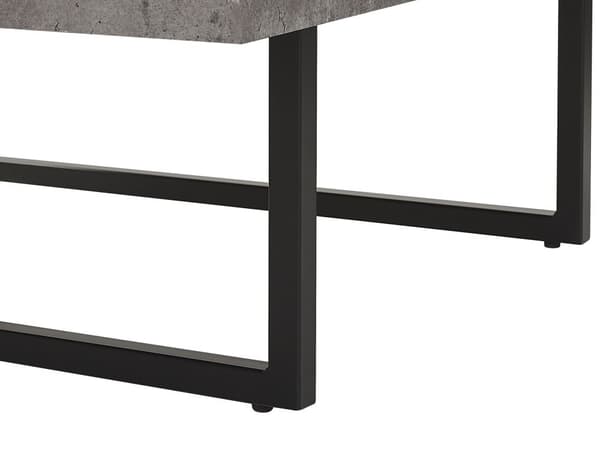 Sohvapöytä harmaa MDF pöytälevy mustat metalli jalat betoniefekti industriaalinen tyyli