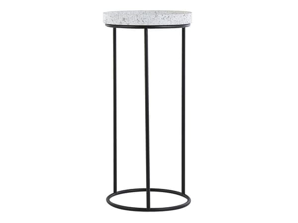 Sæt med 3 Sideborde Sort Metalstel Gennembrudt Base Marmoreffekt Grå Beige Hvid Top