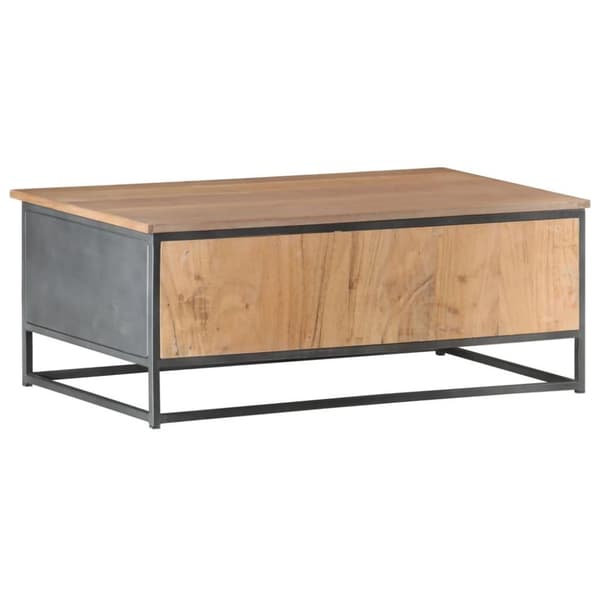 vidaXL Soffbord grå 90x50x35 cm massivt akaciaträ
