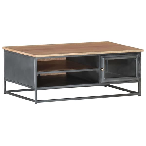 vidaXL sofabord 90x50x35 cm massivt akacietræ grå