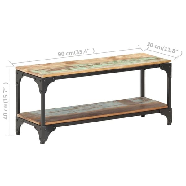 vidaXL Sofabord 90x30x40 cm gjenvunnet heltre change2