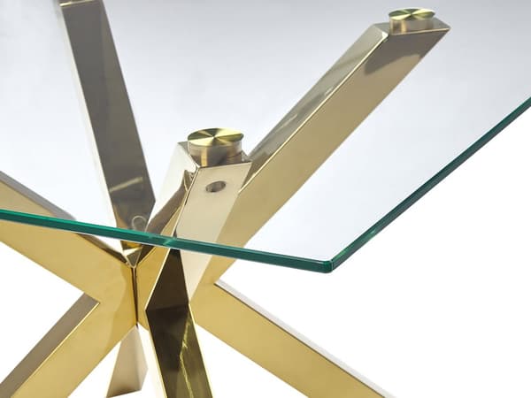 Soffbord Glasskiva Genomskinlig Guld Sidobord Kvadratisk Vardagsrum Modern