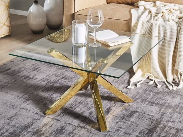 Sofabord Lyst Træeffekt ø 70 cm Glasplade Rund Sidebord Stue Moderne Stil