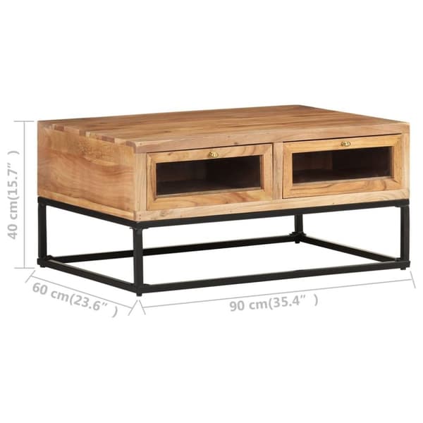 vidaXL sofabord 90x60x40 cm massivt akacietræ