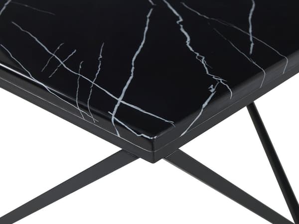 Sofabord Sort Metal MDF 80 x 80 x 40 cm Firkantet Dekorativ Marmor Bordplade til Stuen Glamour Moderne stil Inspiration Tilbehør