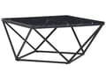 Miniatyrbillede 1 af 7: Sofabord Sort Metal MDF 80 x 80 x 40 cm Firkantet Dekorativ Marmor Bordplade til Stuen Glamour Moderne stil Inspiration Tilbehør